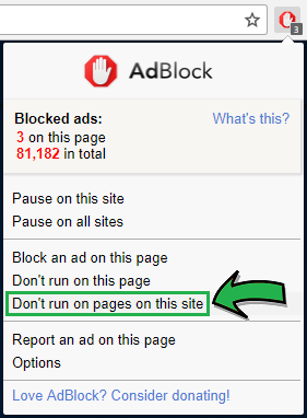 How to disable Adblock